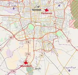 Парламент и мавзолей на карте