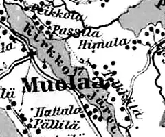 Деревня Тёлккяля на карте 1923 года