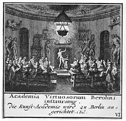 Натурный класс Академии искусств в Берлине. Офорт по рисунку А. Тервестена. 1696