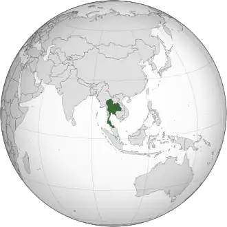 Таиланд на карте мира