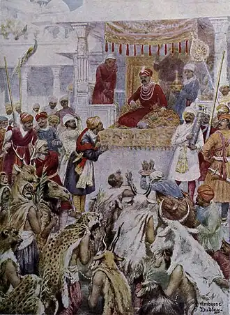 Хан Джахан I показывает могольскому императору Акбару своих пленников