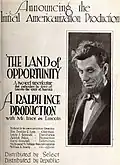 В роли Авраама Линкольна в фильме «Земля возможностей» (1920)