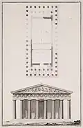 Парфенон. План и западный фасад храма. 1770. Офорт