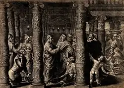 Исцеление немощного апостолами Петром и ИоанномПо картону РафаэляКоллекция Уэлком, Лондон