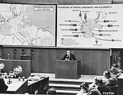 Theodor von Hornbostel testifies for the prosecution during the Ministries Trial