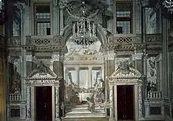 Палаццо Лабиа. Бальный зал (Большой салон). Росписи Дж. Б. Тьеполо и Дж. Менгоцци-Колонна. 1746—1747. Венеция