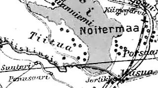 Деревня Тийтуа на финской карте 1923 года