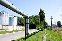 Переход трубопроводов безбалочный через автодорогу