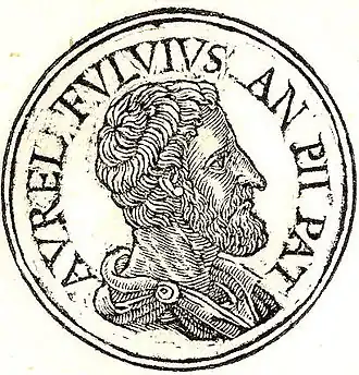 Тит Аврелий Фульв. Портрет из сборника биографий Promptuarii Iconum Insigniorum (1553 год).