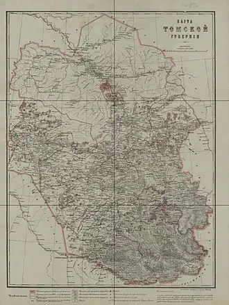 Томская губерния на карте