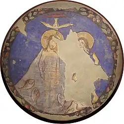 Крещение Христа. Тондо. Фреска крипты. Ок. 1128