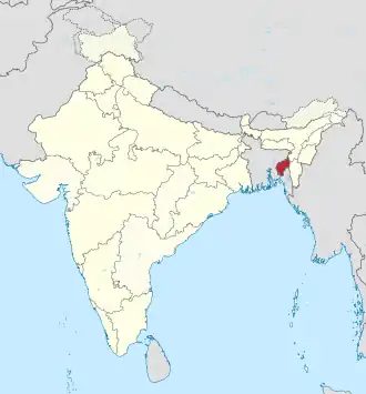 Трипура на карте