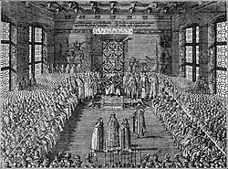 Станислав Жолкевский показывает на варшавском сейме 1611 г. царя Василия Шуйского (гравюра с картины Т. Долабелла)