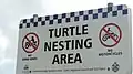 Знак предупреждающий о месте гнездования черепах