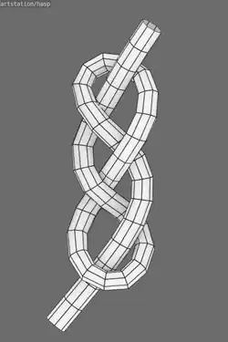 Узел Советский, королевский:44, twist braidМусинг, предназначен для образования утолщения на тросе.