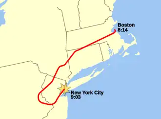 Схема полёта рейса 175