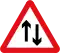 Two-way traffic straight ahead