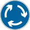 Mini-roundabout (roudabout circulation: give way to vehicles from the immediate right)