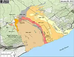 Потоки лавы из Пуу-Оо, 1983—2012&nbsp;гг.