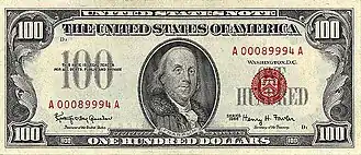 Сто долларов серии 1966 года