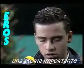 Обложка сингла Эроса Рамаццотти «Una storia importante» (1985)