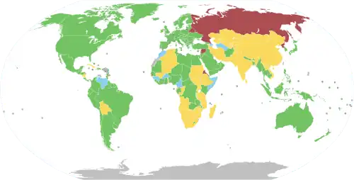 Карта голосования по резолюции: За  Против  Воздержались  Отсутствовали  Не участники ООН