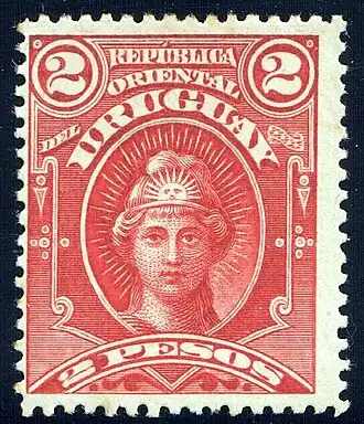 «República Oriental del Uruguay» («Восточная Республика Уругвай»): 2 песо, 1894&nbsp;(Sc #106)