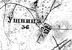 Деревня Ушницы на карте 1915 года