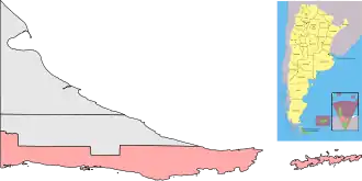 Департамент Ушуая на карте