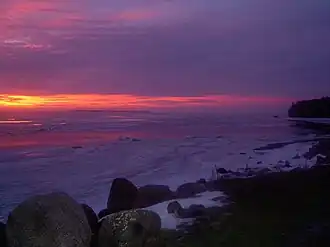 Вид на пролив Вяйнамери зимой, с острова Хийумаа