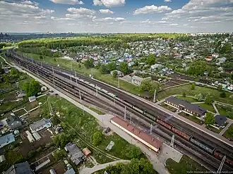 Вид на станцию Ясная Поляна с высоты птичьего полёта