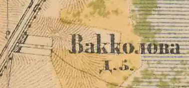 План деревни Вакколово. 1885 год