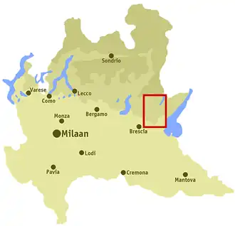 Расположение долины в Ломбардии