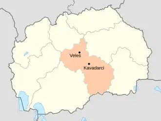 Вардарский регион на карте