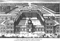 Люксембургский дворец в Париже. 1643. Офорт, резец