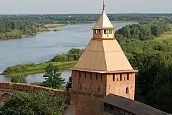 Вид на Спасскую башню с башни Кокуй