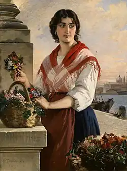 Венецианка, продавщица цветов. 1883. Холст, масло. Частное собрание