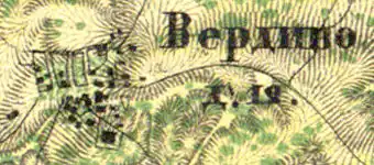 Деревня Вердия на карте 1860 года