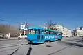 Учебный трамвай на улице Московской
