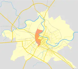 Территория Верхнего посада на современной карте Вологды