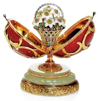 Фирма К. Фаберже, мастер Михаил Перхин. Пасхальное яйцо «Весенние цветы», 1899 г.