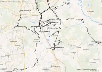 Карта автобусных маршрутов окрестностей города