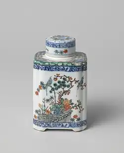 Фарфоровая чайница, 1740-1760-е гг., Китай, из экспозиции Рейксмюсеума