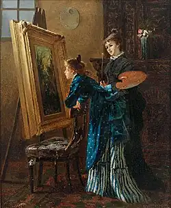 Художница и любительница искусства.