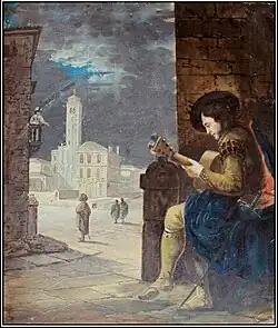 Хенаро Перес Вильямиль. «Гитарист». Акварель, гуашь, 1828.