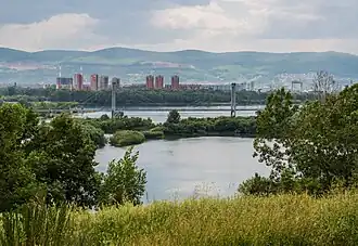 Вид на мост со смотровой площадки возле памятника Андрею Дубенскому