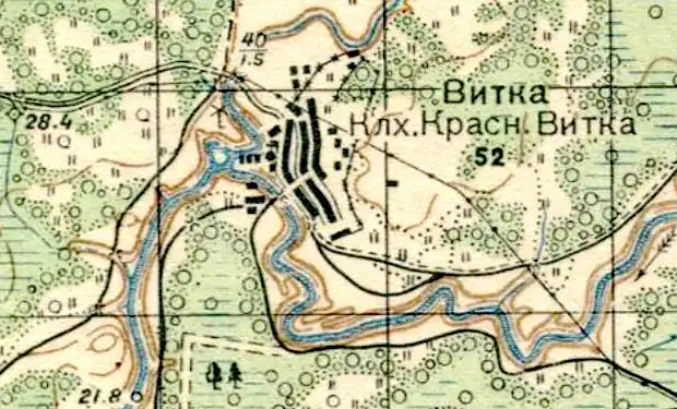 План деревни Витка. 1937 год