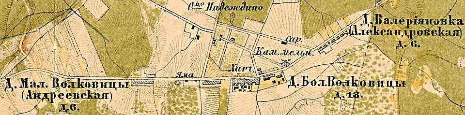 План деревни Волковицы. 1885 год