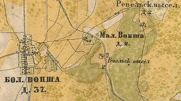 План деревни Вопша. 1885 год
