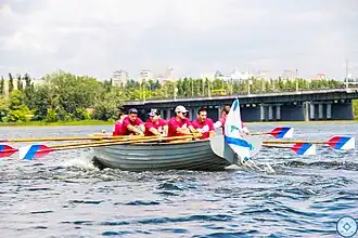 Гребля на Ял-6, один из 5 видов морского многоборья.